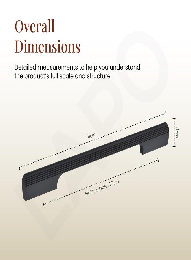 LAPO 2 Piece Drawer Handle for Kitchen, Almirah Handles for Cabinet, 4 Inch Window Handle, Pulls for Pooja Mandir, Cupboard, Wardrobe (110mm, Black Finish, 3 Years Warranty) M-FB - Image 2